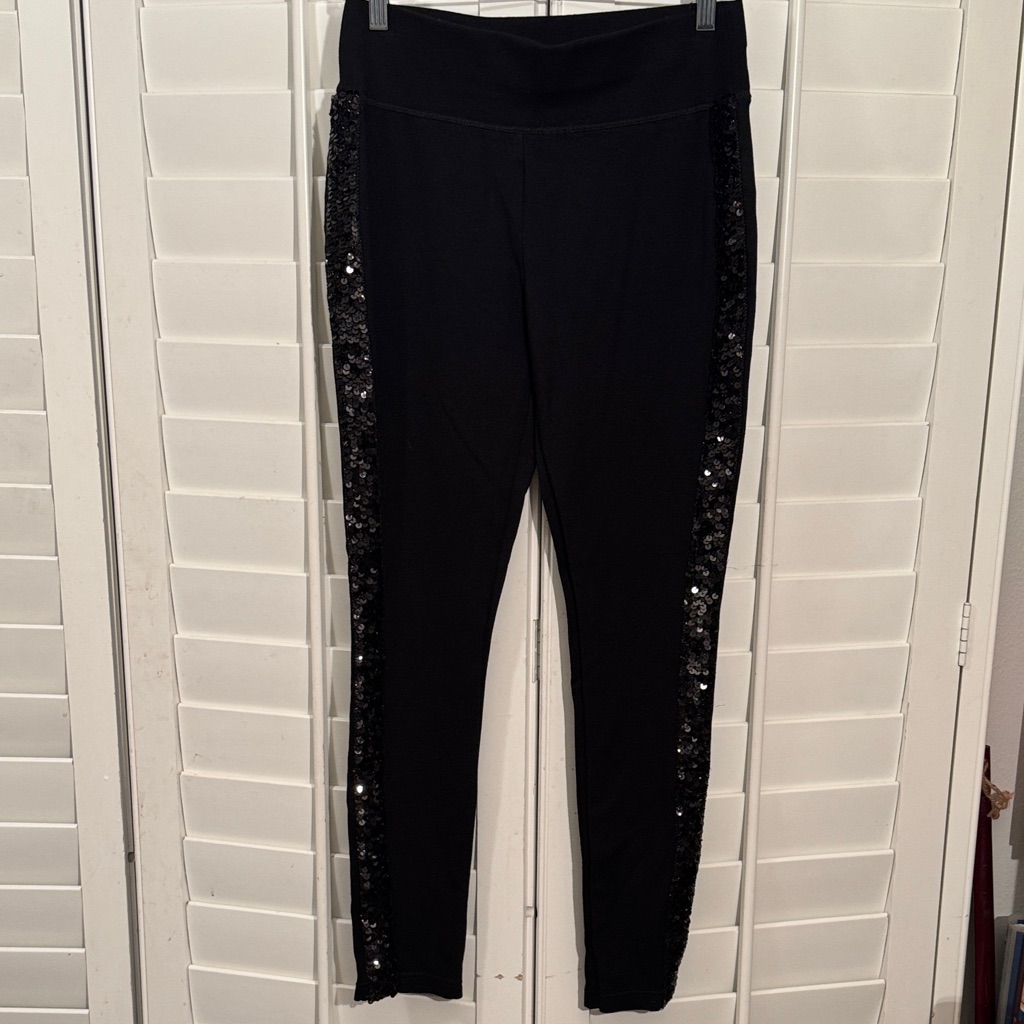 Inc International Concepts Black Leggings With Sequin Detail Sz: 6
